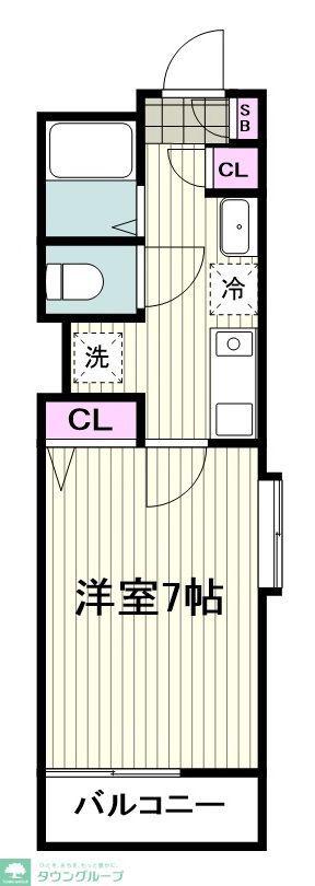 メゾン片倉(1K/2階)の間取り写真