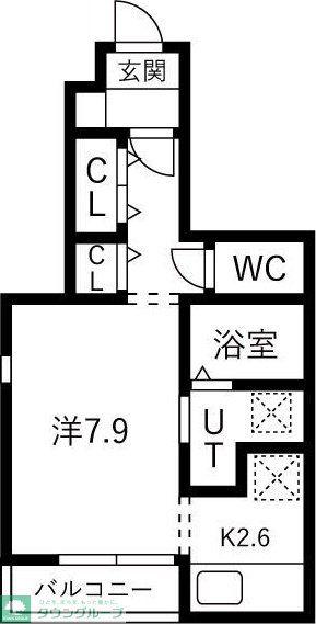 マックスレジデンシア荒巻(1K/1階)の間取り写真
