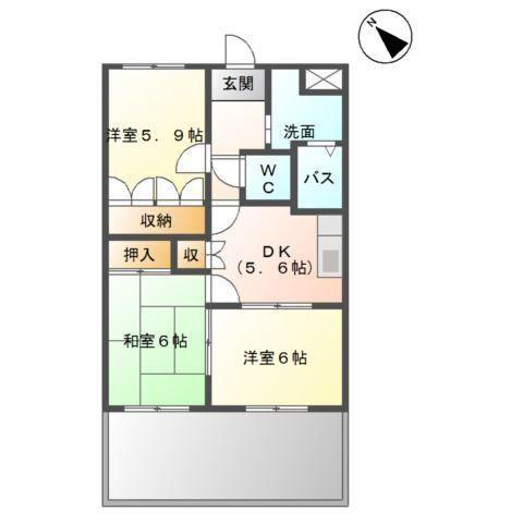 メゾン坂本(3DK/1階)の間取り写真