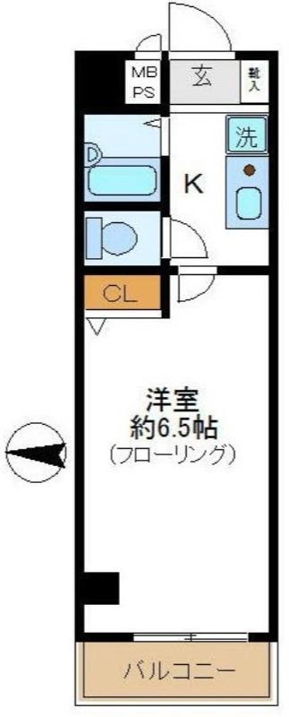 ロイヤルガーデン千鳥町(1K/5階)の間取り写真