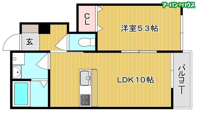 COCORU東畦 A棟(1LDK/1階)の間取り写真