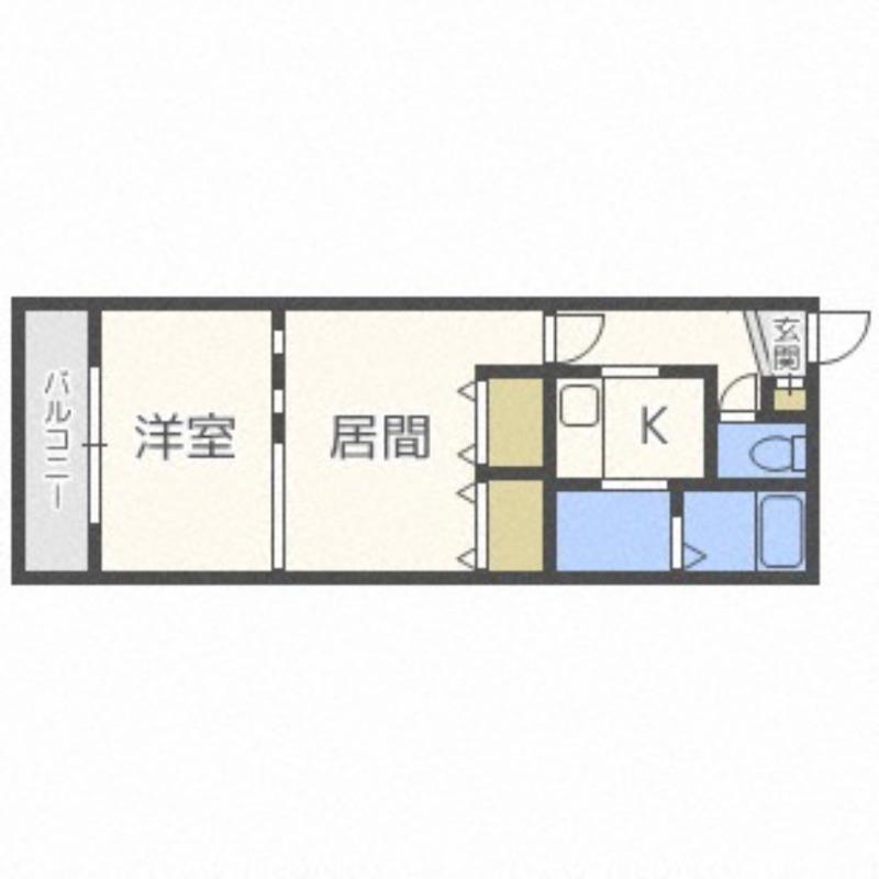 ゼスティ医大前(1LDK/2階)の間取り写真