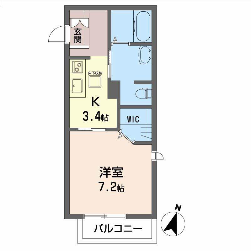 ブルーメゾンⅡ(1K/1階)の間取り写真