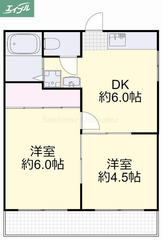 メゾン富田(2DK/3階)の間取り写真