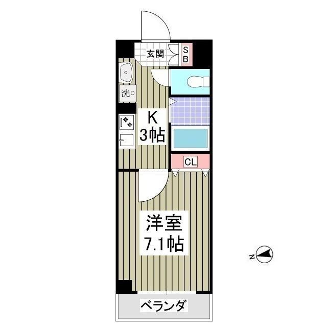 シャトール田口金沢八景(1K/4階)の間取り写真