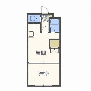 ウィスタリア元町(1DK/4階)の間取り写真