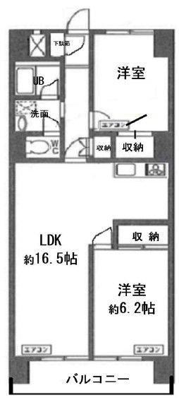 グランメール戸田II(2LDK/1階)の間取り写真