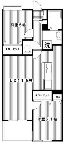 ロサブリーズ本牧(2LDK/3階)の間取り写真