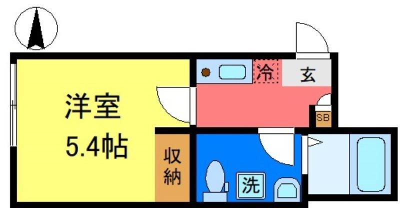 エアフォルク新小岩(1K/3階)の間取り写真