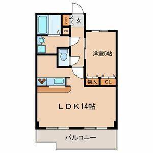 ヴェルコート芦花公園(1LDK/1階)の間取り写真