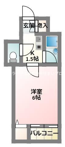 サンパレス寝屋川(1K/2階)の間取り写真