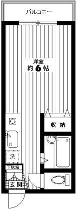 ダイヤモンドフジ(ワンルーム/1階)の間取り写真