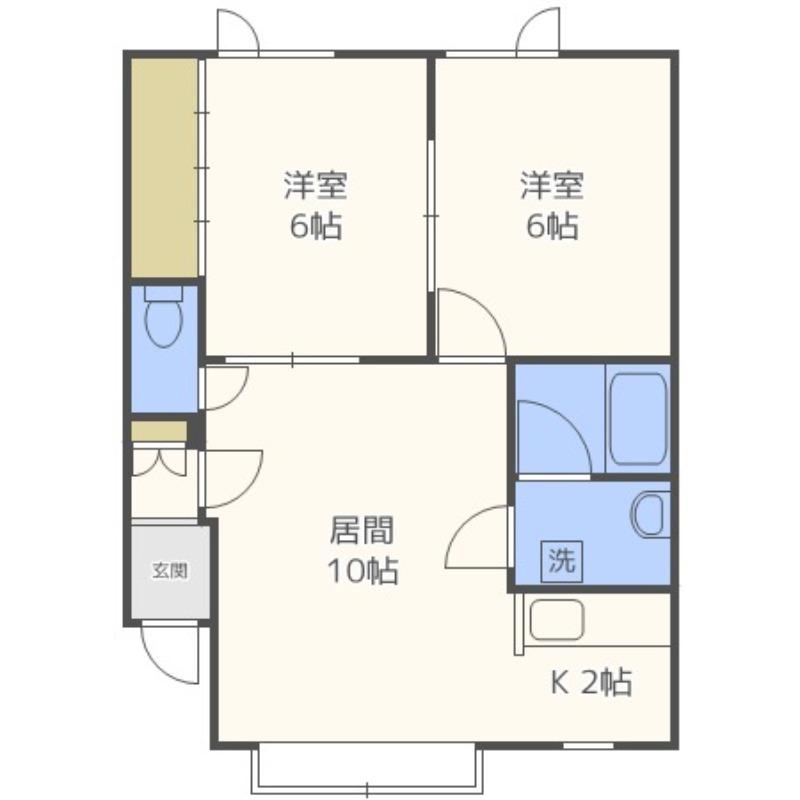 ゴールド五号館(2LDK/1階)の間取り写真