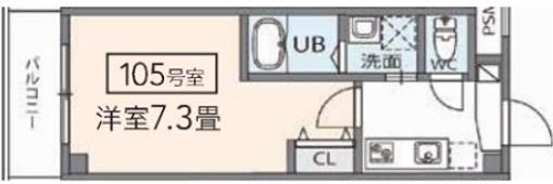 SPRING南塚口(1K/1階)の間取り写真