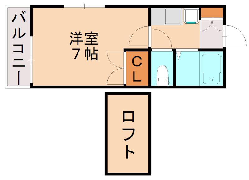 サマックス井尻(1K/2階)の間取り写真