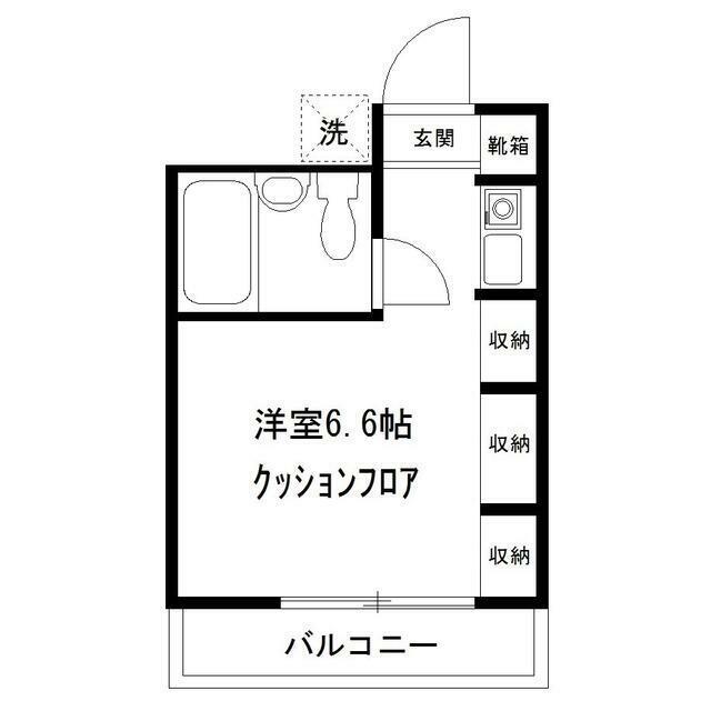 エバーグリーン向ヶ丘遊園(ワンルーム/3階)の間取り写真