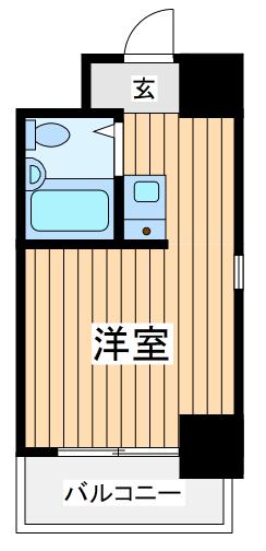 シティマンション川崎(ワンルーム/6階)の間取り写真