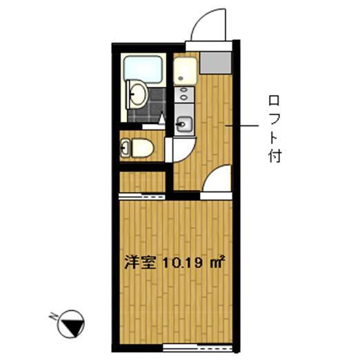 メゾン ド アッシュ(1K/2階)の間取り写真
