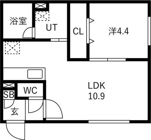 FODERA IMPERIAL24軒(1LDK/1階)の間取り写真
