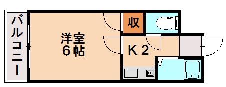 ヴィラージュ精華短大前(1K/2階)の間取り写真
