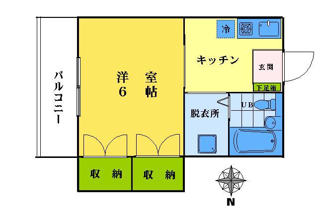 マートルプレイス北新宿(1K/2階)の間取り写真