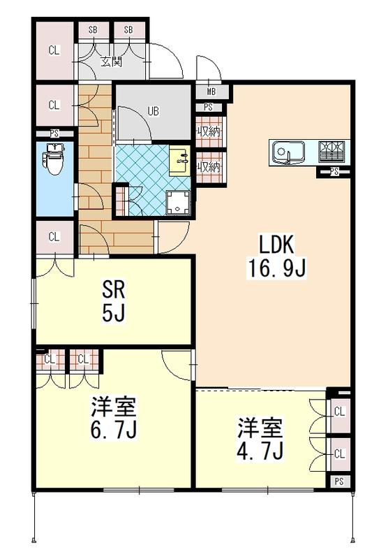 SOAVE(2SLDK/1階)の間取り写真
