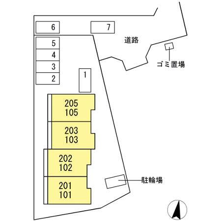 ロイヤルクレストII102(2LDK/1階)の間取り写真