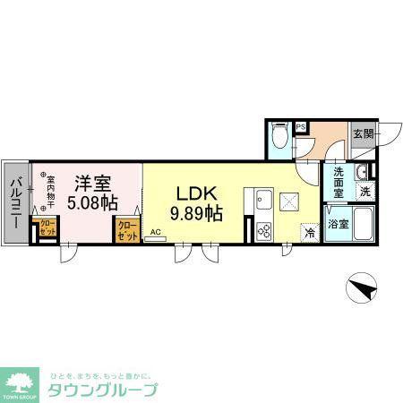 シャルマンY(1LDK/1階)の間取り写真