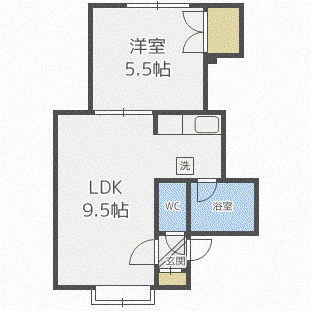 ノヴァ1号(1LDK/3階)の間取り写真