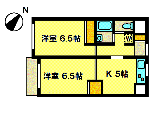 エビス東ハイツ第2(2DK/8階)の間取り写真