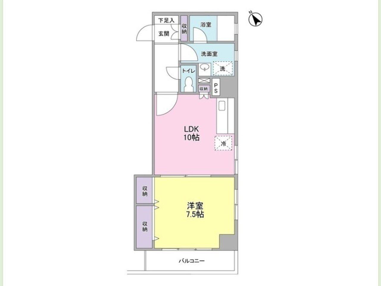 那須ハイライズ(1LDK/2階)の間取り写真