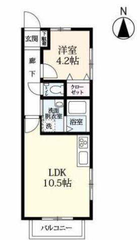 ロワイヤルIII(1LDK/1階)の間取り写真