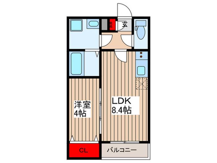 ジーメゾン見沼大和田ノース(1LDK/2階)の間取り写真