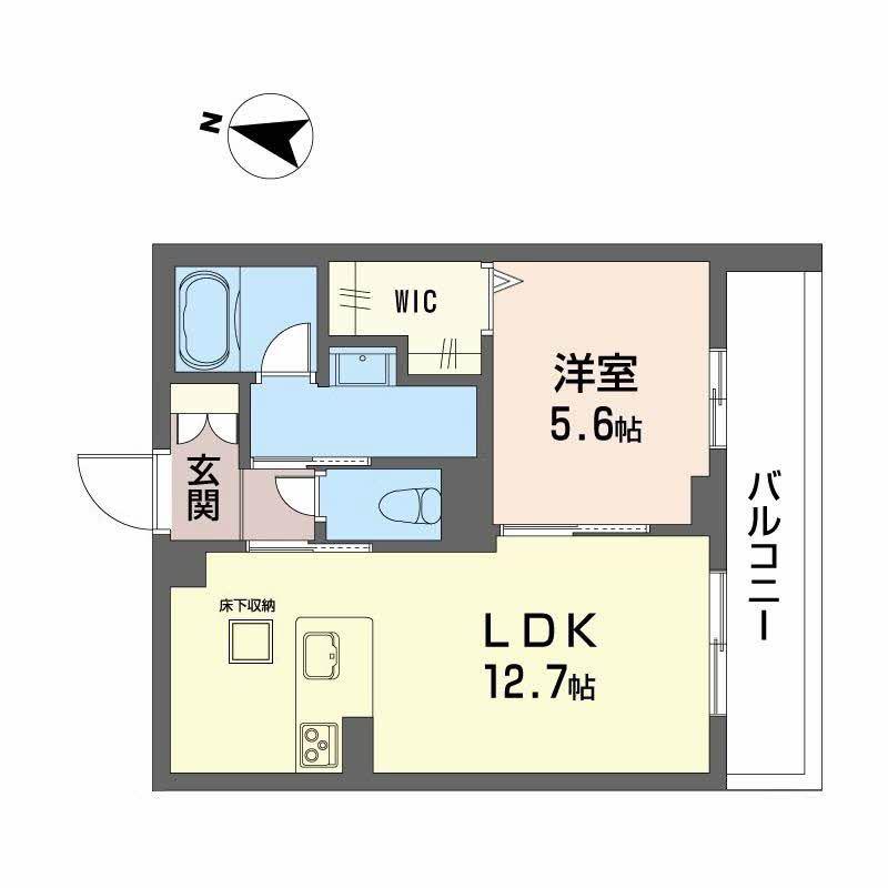 JR山陽本線 新倉敷駅 徒歩7分 3階建 新築(1LDK/1階)の間取り写真