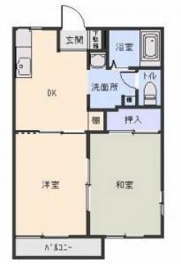 町分壱番街C(2K/1階)の間取り写真