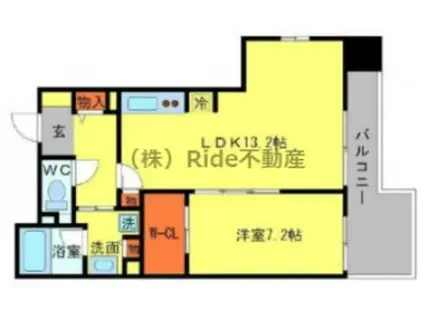 BRAVI南堀江(1LDK/7階)の間取り写真