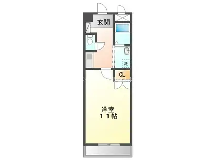 第2丸中マンション(1K/7階)の間取り写真