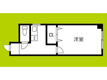 竹田ビル(1K/3階)の間取り写真