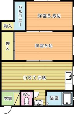 マキシム貴船(2DK/3階)の間取り写真