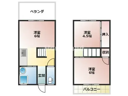 エスポワール園部(3DK/1階)の間取り写真