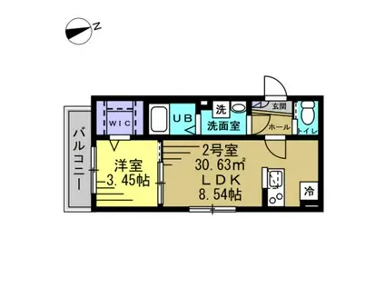 シャイネクス松戸上本郷(1LDK/1階)の間取り写真
