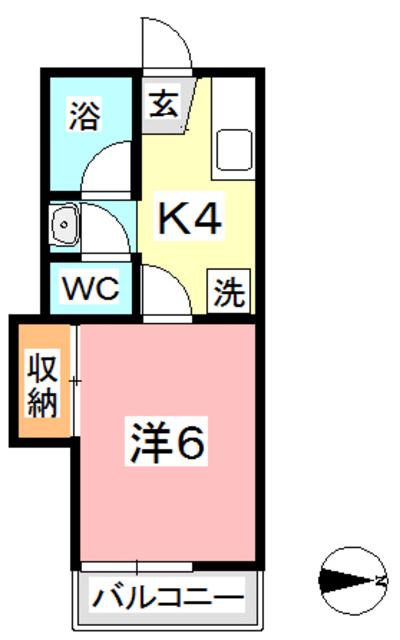 コーポ セレッソ II(1K/1階)の間取り写真