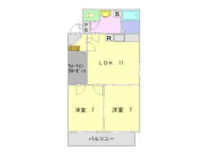 グラヴィス・テール(2LDK/1階)の間取り写真