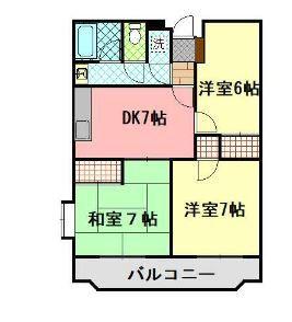 サンシャインヒル(3DK/3階)の間取り写真