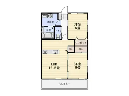 エディフィスSKY(2LDK/3階)の間取り写真