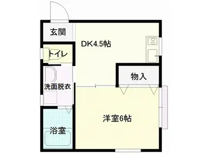 メゾンパイニー(1DK/2階)の間取り写真