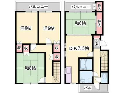 プラザエム(4LDK/1階)の間取り写真
