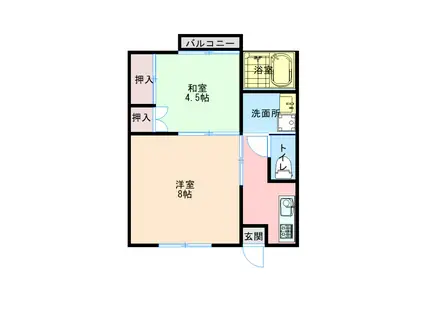 Mハイツ(2DK/1階)の間取り写真