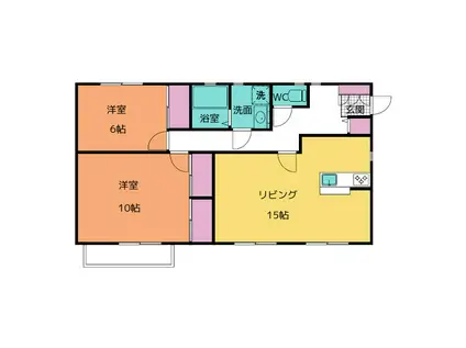 養老鉄道養老線 播磨駅 徒歩6分 2階建 築19年(2LDK/2階)の間取り写真