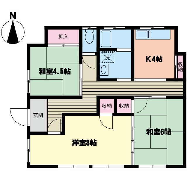 石上アパート(3K/1階)の間取り写真